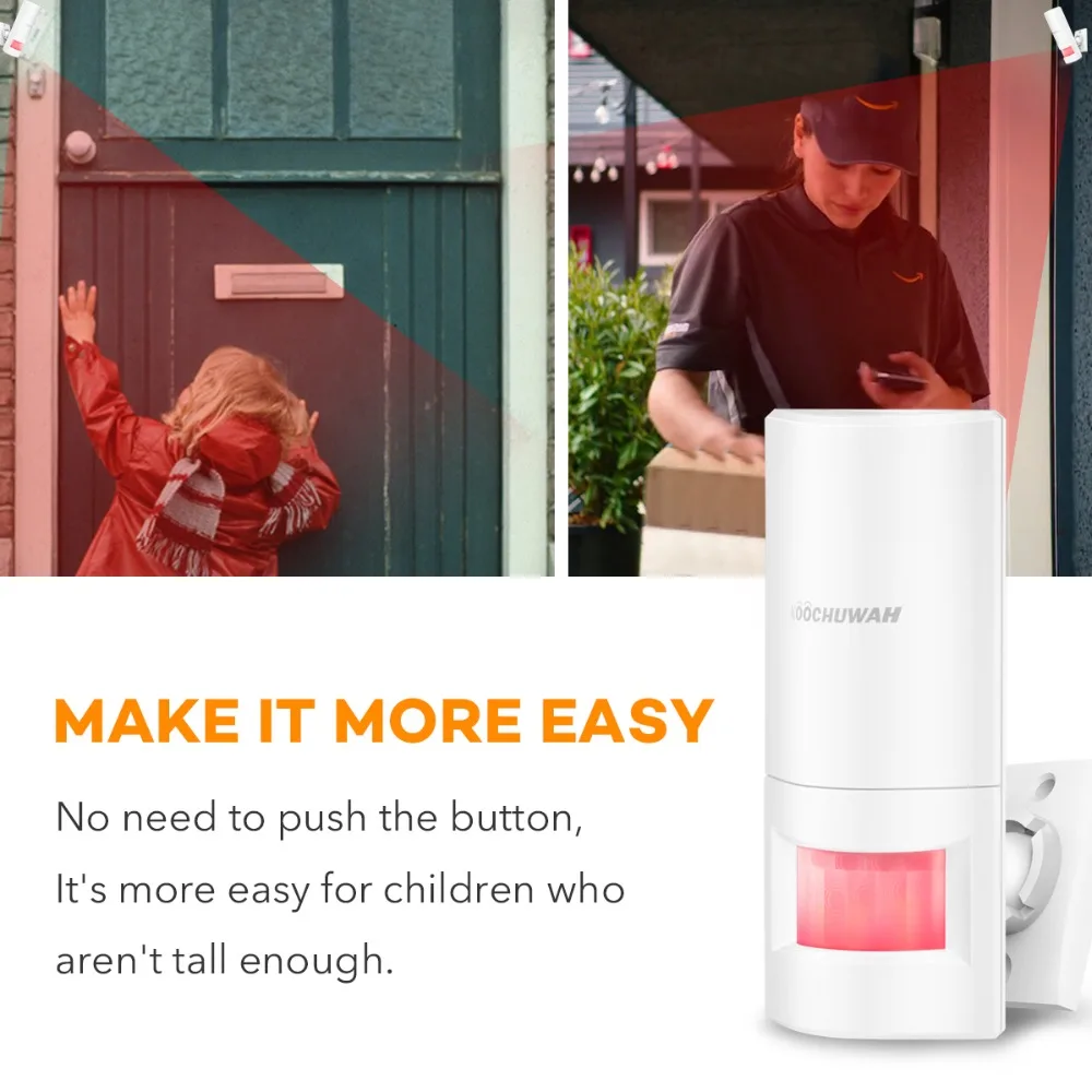 Беспроводной дверной звонок сигнализация инфракрасный датчик входной детектор