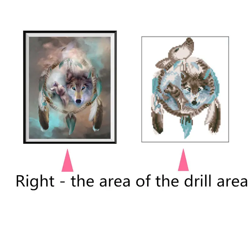 Partial 5D Diamond Painting Mosaic Wolf Crystal Cross Stitch Drill Embroidery Rhinestone Animal Home Decoration | Дом и сад