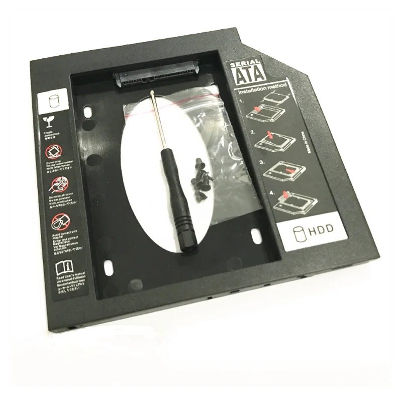 Универсальный 2," 2-й CD/DVD-ROM HDD жесткий диск Caddy лоток SATA 9,5 мм 12,7 мм Оптический отсек для ноутбука Mac book 10 пакетов