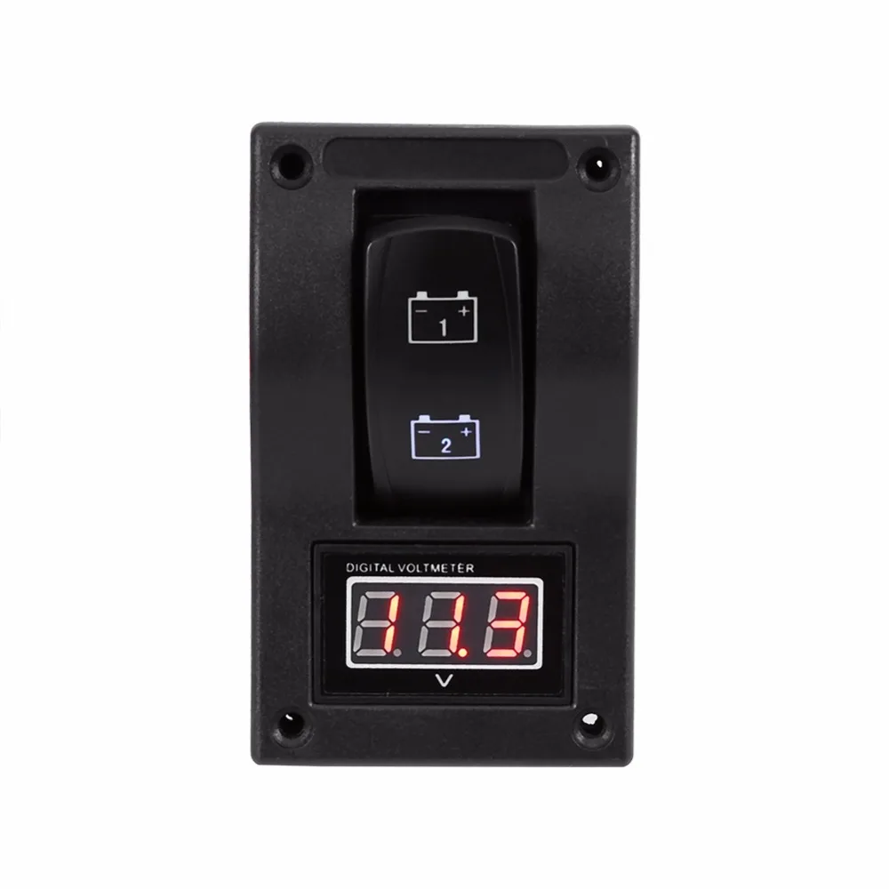 1 шт. 12 В RV морской катер вольтметр светодиодный двойной батареи тестовая панель