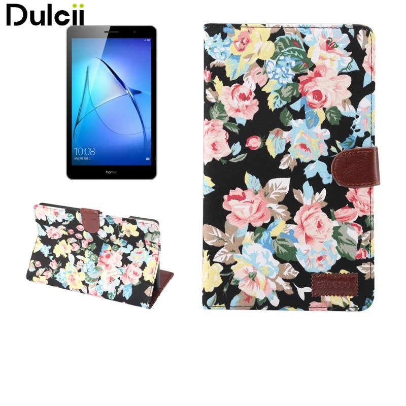 Dulcii для Huawei MediaPad м 3 Lite цветок Ткань Авто Wake &amp Sleep Бумажник кожаный чехол m3 lite 10