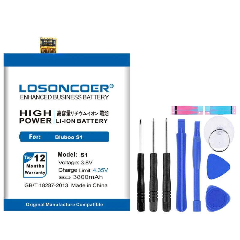LOSONCOER S1 3800 мАч батарея для BLUBOO S1 Высокое качество батареи~+ Инструменты