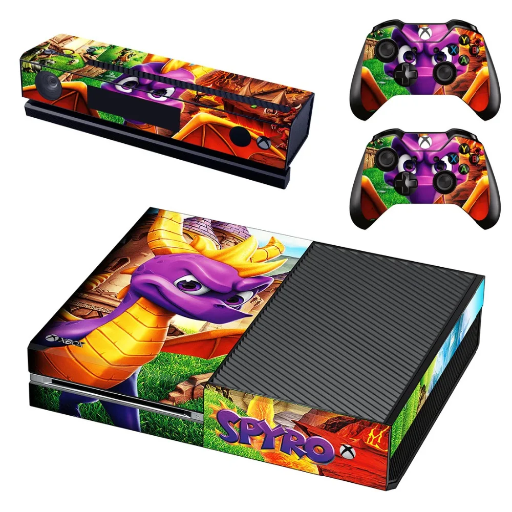Наклейка на кожу для консоли Xbox One и контроллеров Kinect 2 виниловая-Spyro Reignited Trilogy |