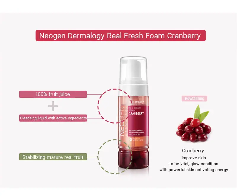 NEOGEN DERMALOGY реального Fresh Foam 160 г(4 вида) умывания уход за лицом увлажнение масла Управление Acne Красота ухода за кожей 1 шт