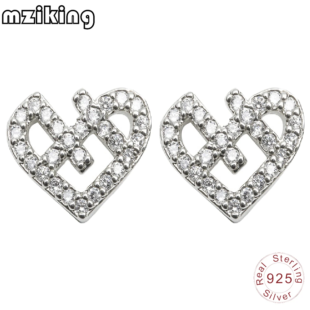 Женские сережки-гвоздики Mziking из циркония и стерлингового серебра s925 пробы