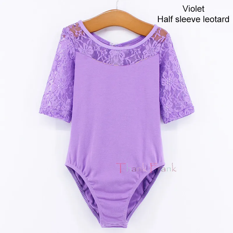 Viole half sleeve Гимнастический трико для девочек, балерина Фея, костюм для маленьких девочек, трико гимнастическое для балетов, Детская Одежда для танцев, TF1026 - Цвет: Viole half sleeve