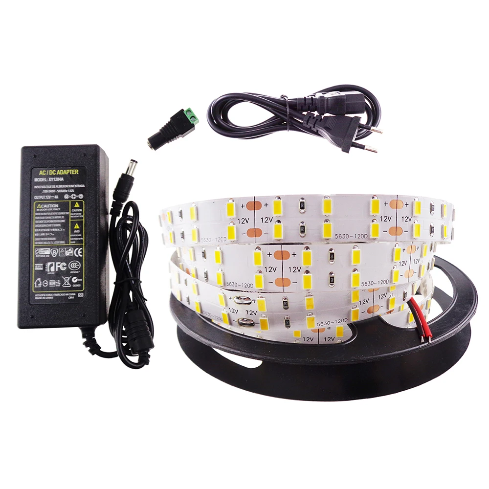 Светодиодная лента 5630 в комплекте с 4A разъемом постоянного тока SMD чипы 120
