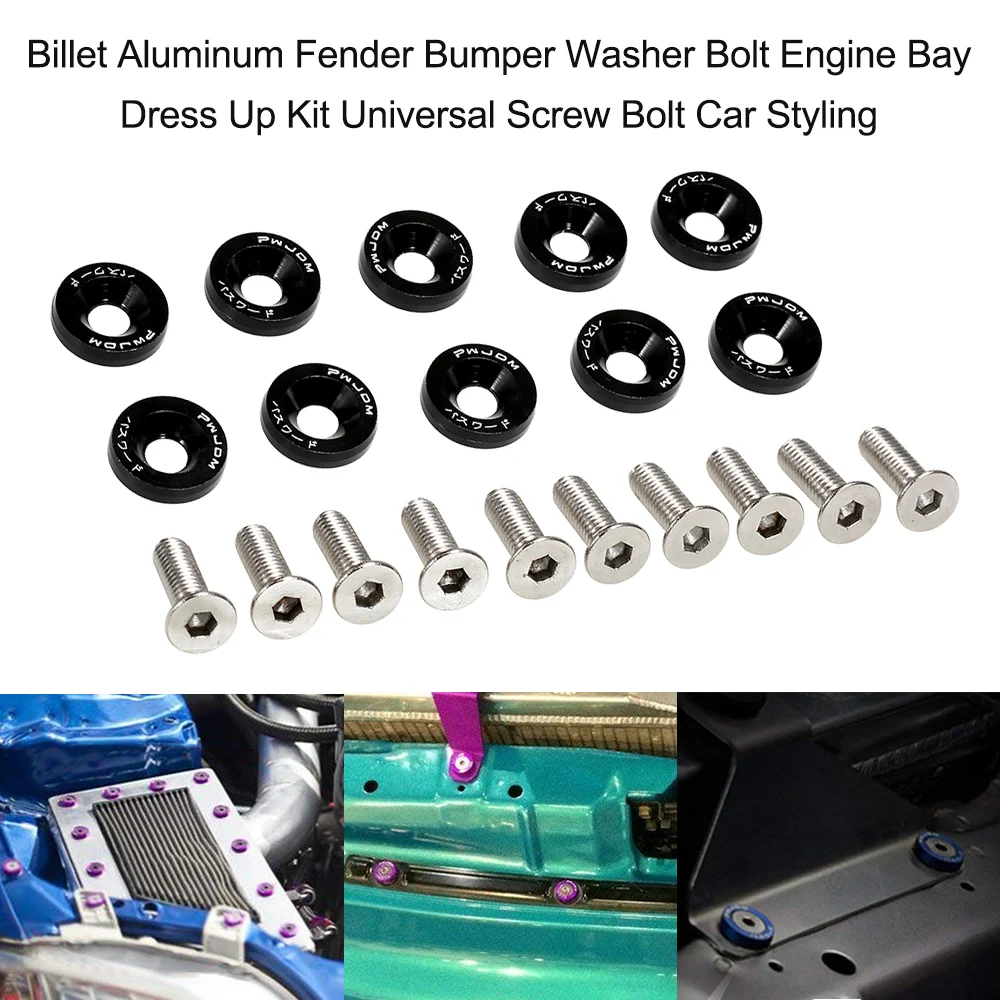10 шт. заготовка алюминиевое крыло Бампер Шайба Болт двигатель Bay одеваются