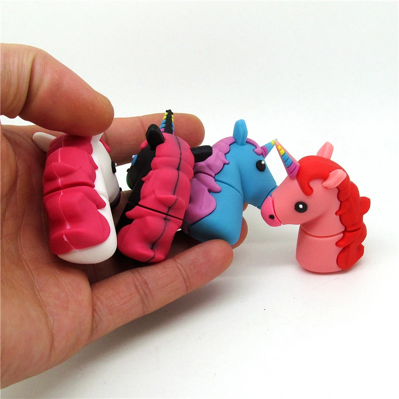 Милый черный синий Розовый Единорог флэш-накопитель usb мини подарок память