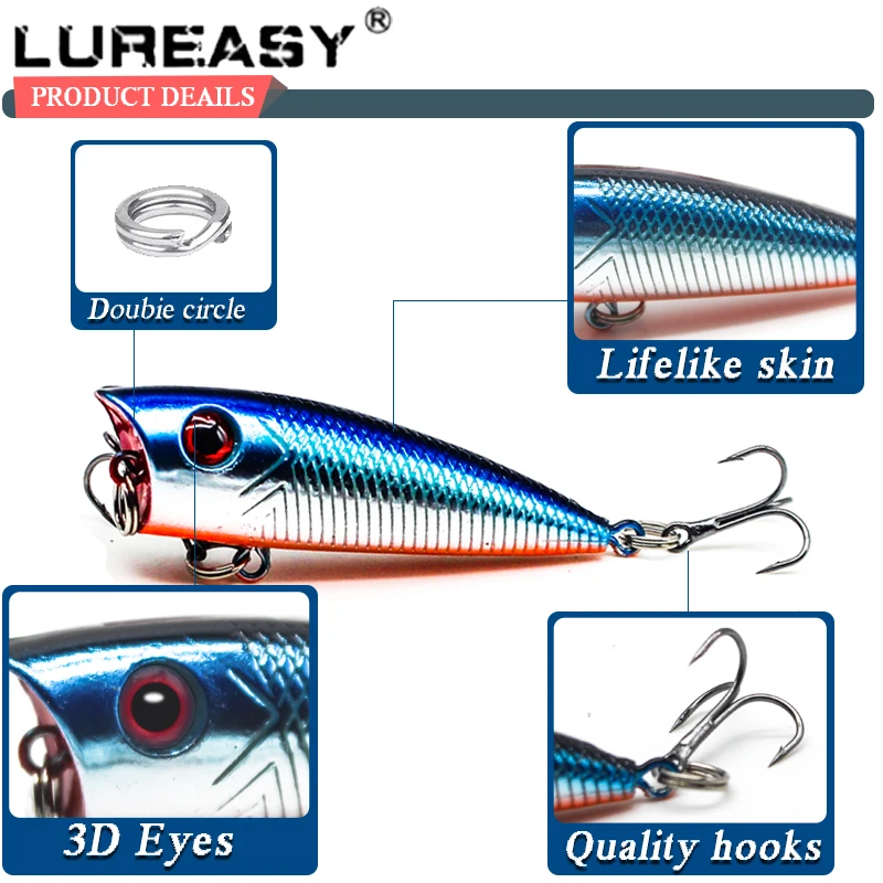 Crankbait воблеры 1 шт. приманка поппер для рыбалки 6 5 см/7g 3d глаз наживка isca