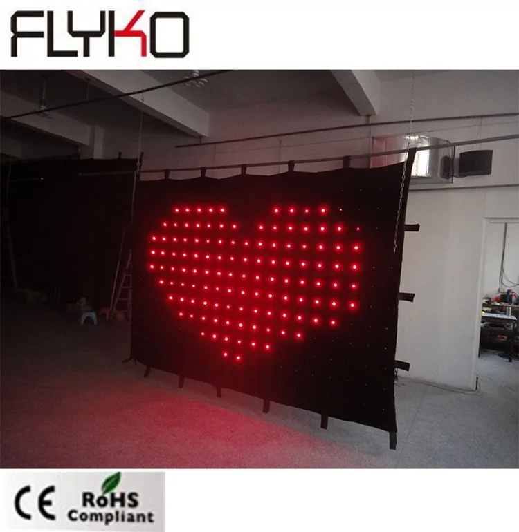Горячая продажа P15 2*3 м светодиодный дисплей видео blackdrop led занавес с SD/PC