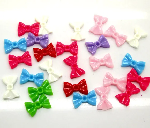 

50Pcs Mixed Resin Bowknot Beads Decoration Crafts Flatback Cabochon Scrapbooking Fit Phone Embellishments Diy Accessories