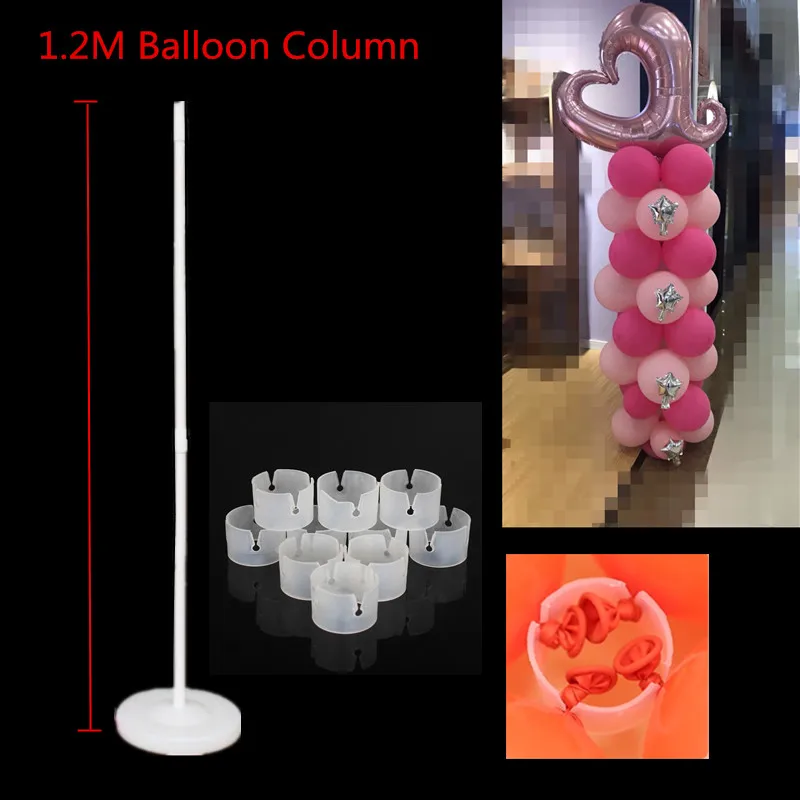 1Set Balloon Stand 7 трубок держатель воздушных шаров колонна-подставка прозрачный пластиковый шар палочка День Рождения украшения Детские свадебные шары Декор - Цвет: 1Set Balloon Stand