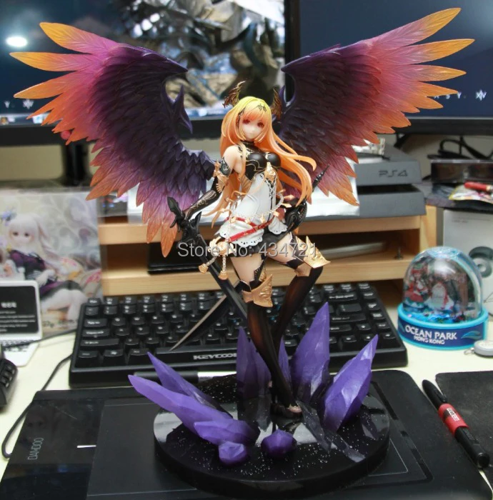 Классическая популярная игра Аниме Rage Of Bahamut Темный ангел Оливия Ани статуя 29 см