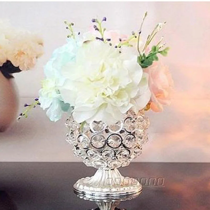 3 шт./лот новые металлические подсвечники с кристаллами серебряная стойка