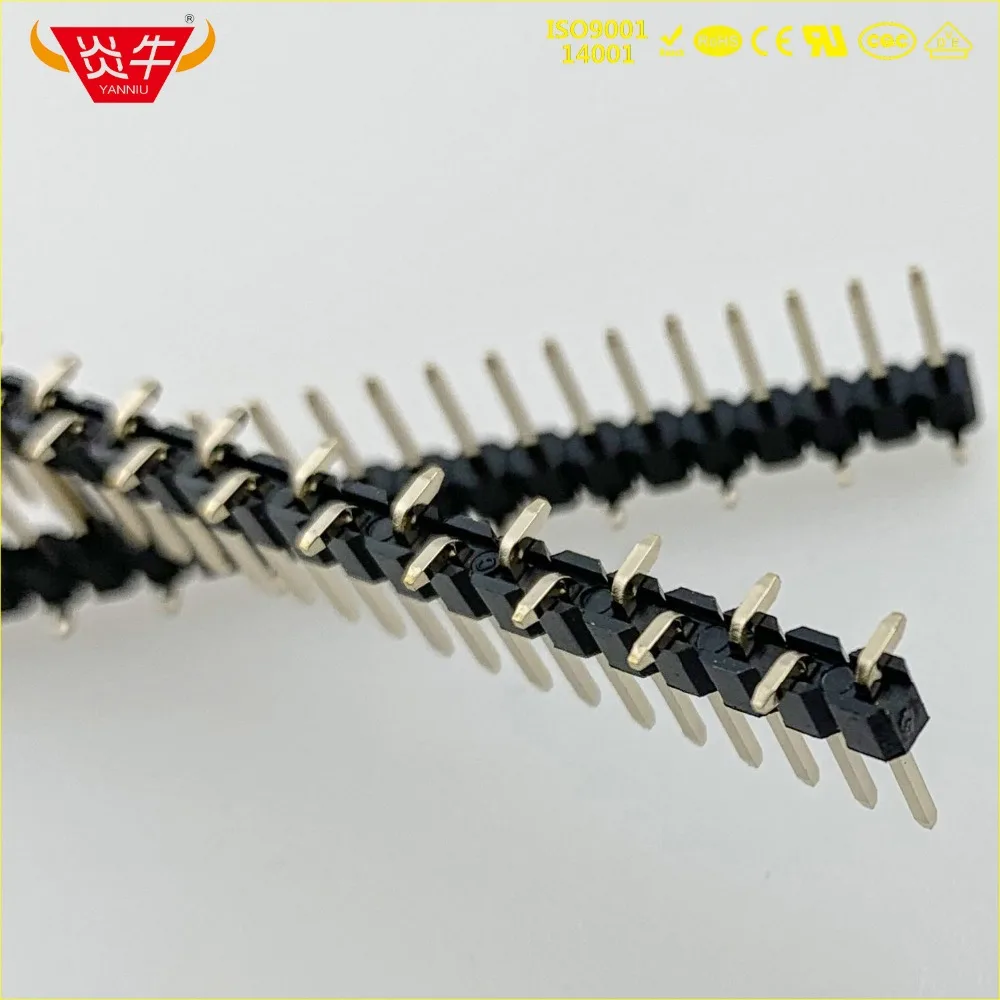 

2.54mm PITCH 1X40P 40PIN MALE STRIP CONNECTOR SOCKET SINGLE ROW VERTICAL SMT PIN HEADER WITHSTAND HIGH TEMPERATURES GOLD-PLATED