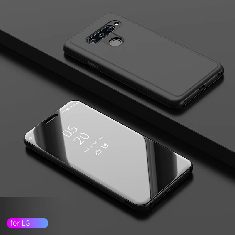Fashionable Flip Mirror Case For LG G8 ThinQ LM-G820N Stand Cover V40 LM V405QA V30 Plus LG-H930 v30 + Funda | Мобильные телефоны и