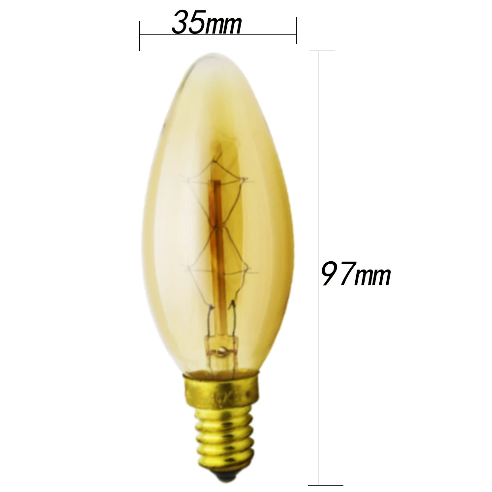 XINYANSEE C35 E14 40W 220 240V Диммируемые Ретро Винтажные вольфрамовые лампы лампа