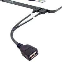jimier cy cable bk usb 2 0 female a to dual a male extra power data y cable for 2 5 hard disk