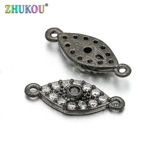 6*15 мм, латунный кубический цирконий, разъемы сглаза для женщин, ожерелье сделай сам и браслет, Ювелирная фурнитура, модель: VS22