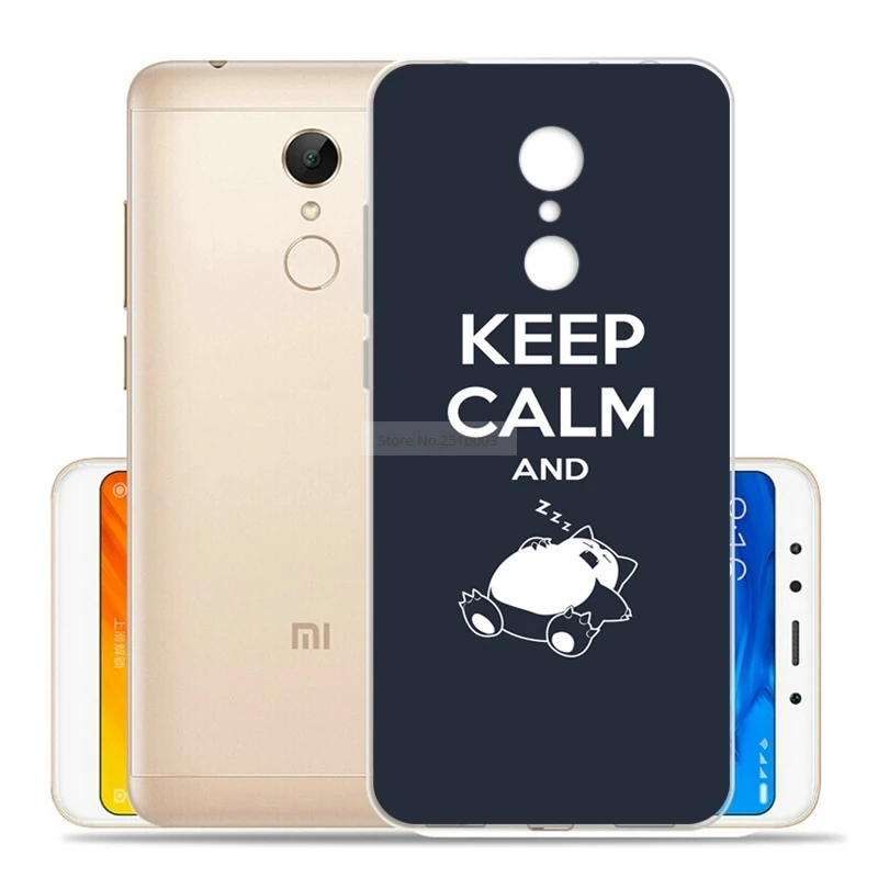 Тонкий мягкий принт ТПУ силиконовый чехол для Xiaomi Redmi 5 7 &quotKeep Calm Cover Чехлы |