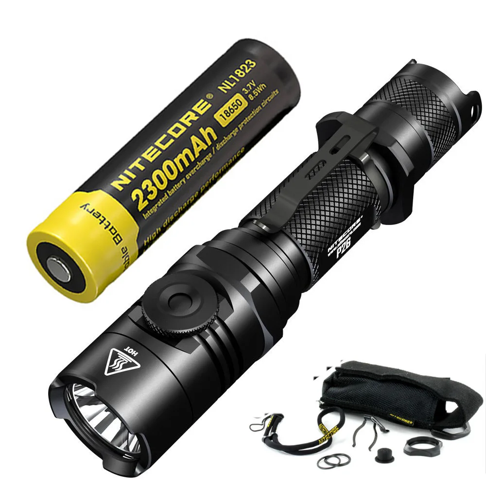 NITECORE P26 фонарик бесступенчатая яркость CREE XP L HI V3 max 1000 люмен дальность луча 310 м
