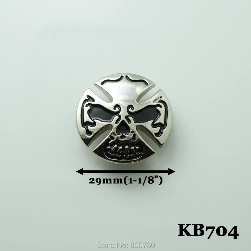 (KB704) 10 шт. череп крест цикл B 1-1/8 дюйма кожаное ремесло серебро | Дом и сад