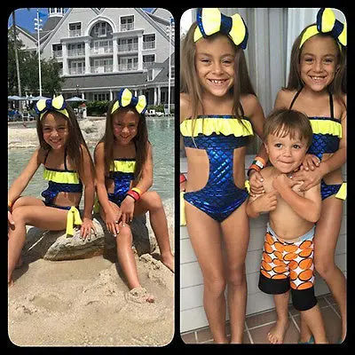 2017 милый детский купальник-бикини для малышей купальный костюм с оборками