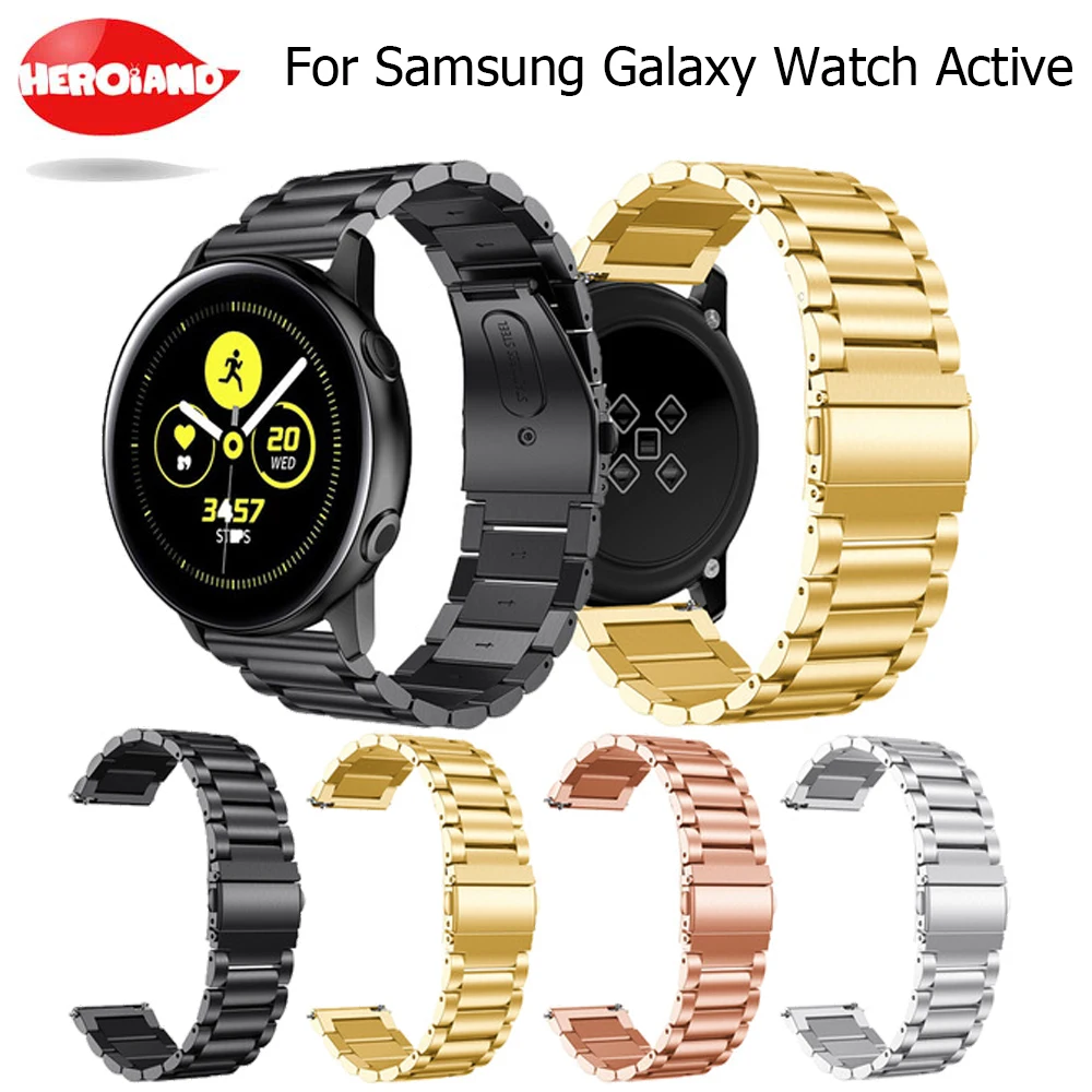 20 мм ремешок для часов из нержавеющей стали Samsung Galaxy 42 active S2 Смарт часы браслет с