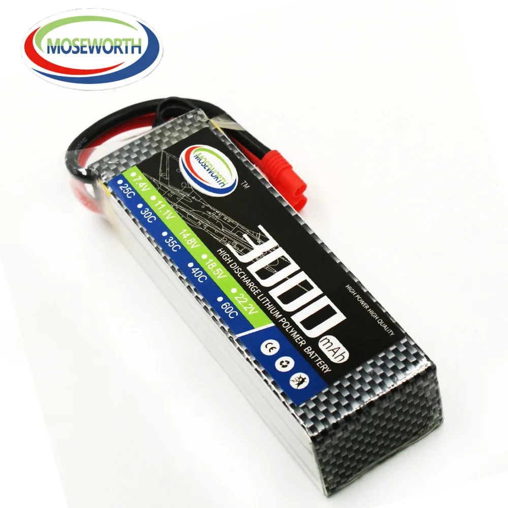 MOSEWORTH RC LiPo Батарея 4S 14 8 V 3000 мА/ч 60C аэрокамера для дистанционно управляемого