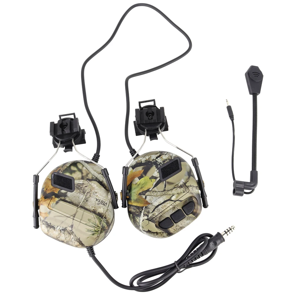 Tactical Helmet Headset with Fast Helmet Rail Adapter Peltor Noise Canceling Comtac Headset Camouflage Military Headphone