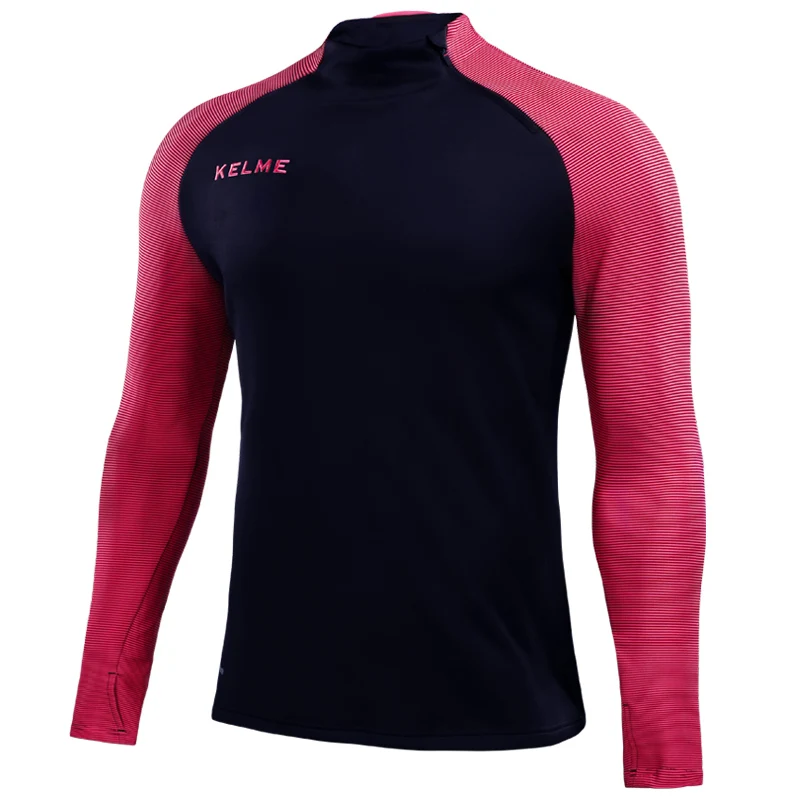 KELME Мужская Весенняя компрессионная футбольная тренировочная Джерси куртка свитера куртки на молнии футбольные рубашки спортивные майки 3871301 - Цвет: RoseRed