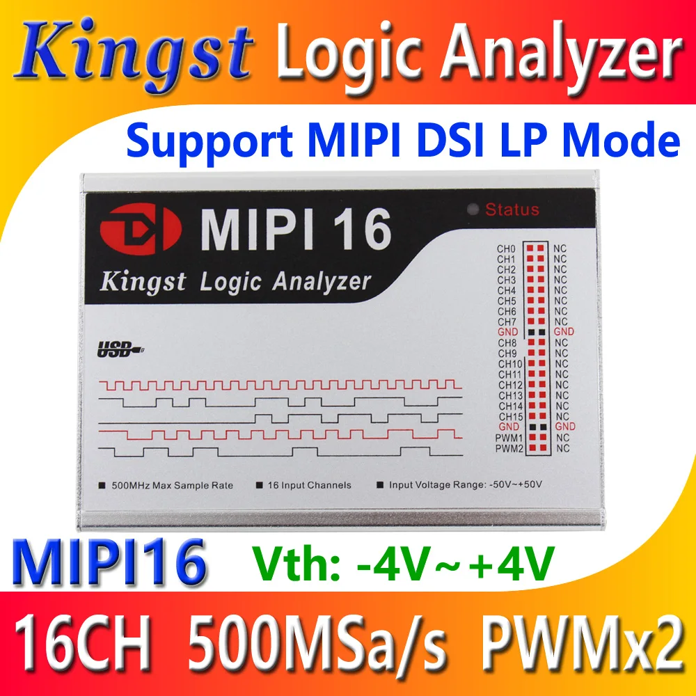 Kingst MIPI16 USB логический анализатор 500M Максимальная скорость выборки 16 каналов 10B