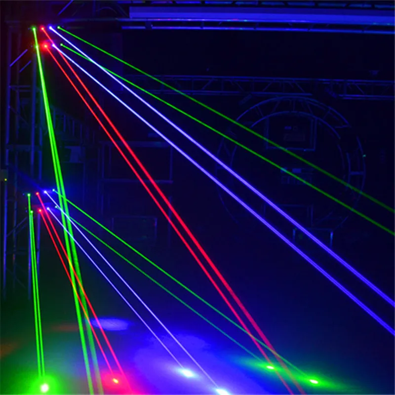 Лазерный светильник с 8 головками RGB DMX512 профессиональный лазерный