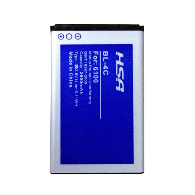 BL 4C 2600mAh батарея для Nokia 1365 1325 2650 2652 3108 3500C 5100 6066 6088 6101 6102 6103 6131 6125|battery for|battery for nokiabattery