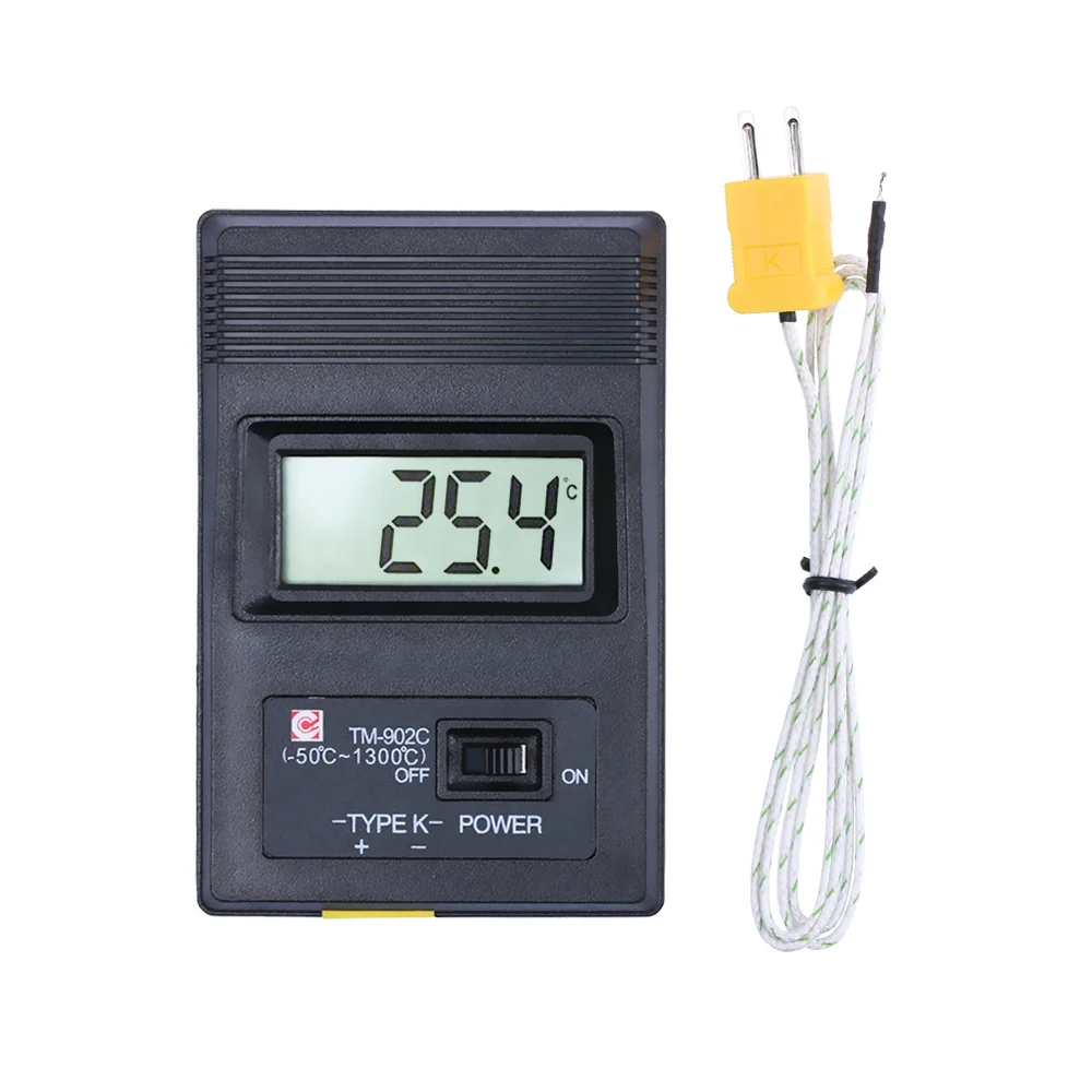 1 шт. измеритель температуры TM902C ( 50C до 1300C) цифровой датчик K типа термометр +