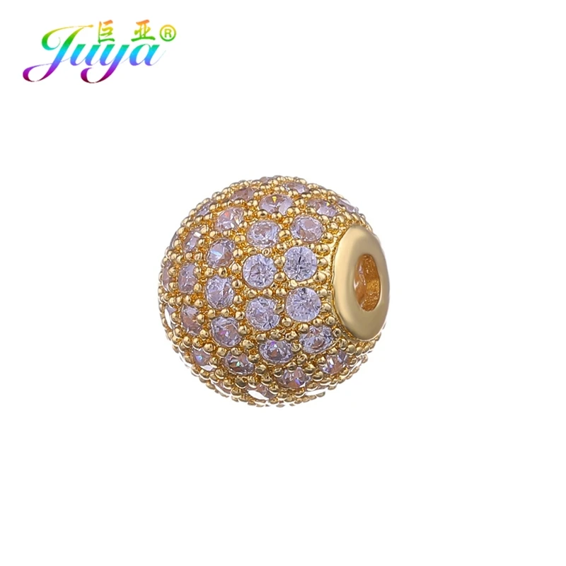 Gold 10mm Juya DIY Бисер для изготовления ювелирных изделий, очаровательный бисер, голова Пантеры, корона, аксессуары, бусины для женщин и мужчин, браслет из натуральных камней, изготовление - Цвет: Gold 10mm