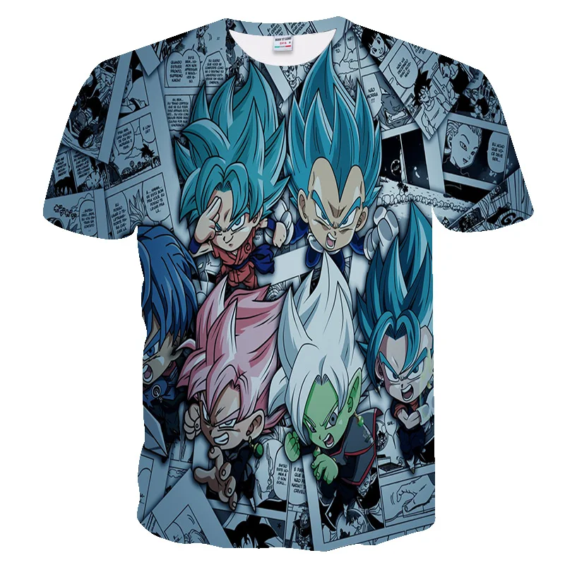 2019 Последняя мода Harajuku Мужская/женская футболка dragon ball 3D печать с круглым вырезом