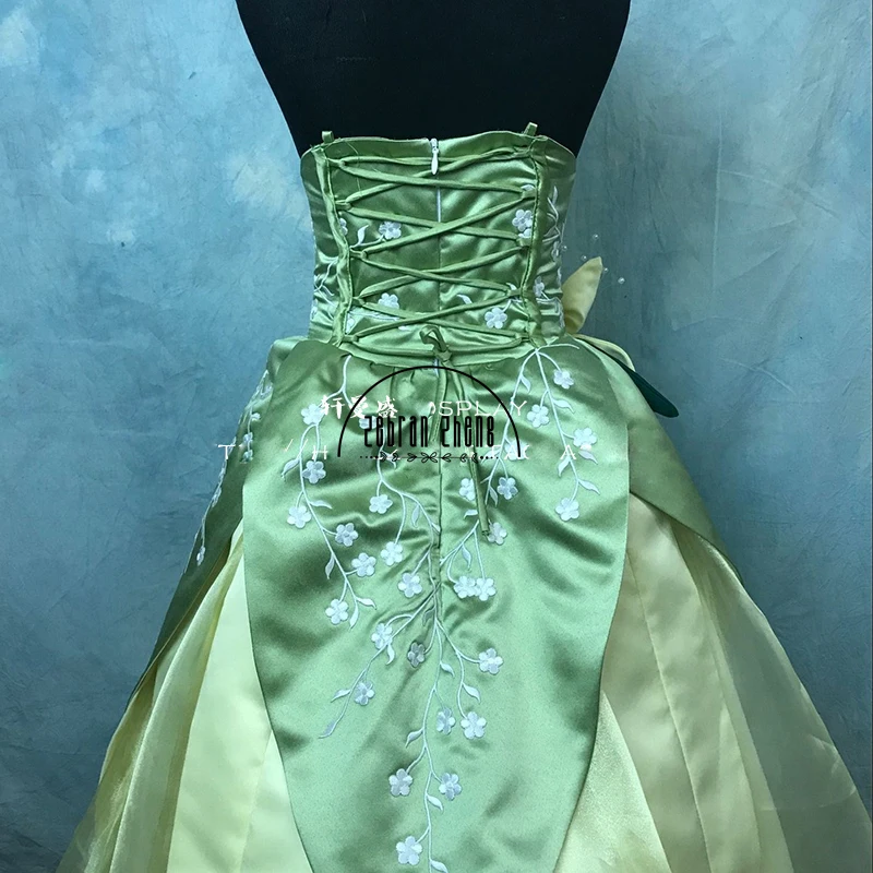 Tiana/детский Карнавальный костюм для девочек Детский на Хэллоуин Платье заказ|cosplay