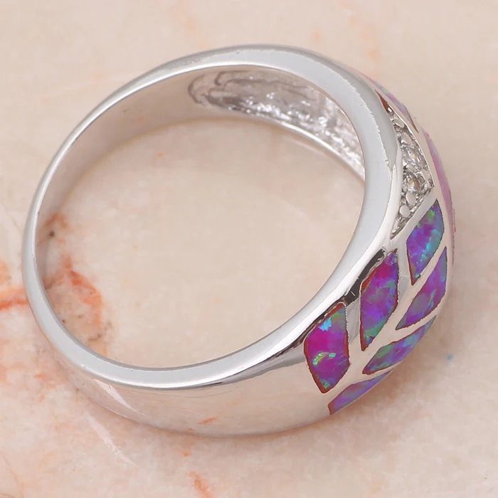 Новинка! Горячая продажа! Фиолетовый Огненный Опал и циркон серебряное