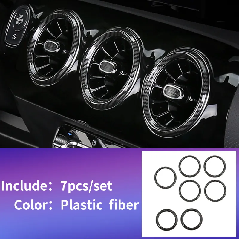 plastic fiber 7pcs Инструмент на выходе полосы для Mercedes w177 amg/класс А mercedes класс А w177 класе планки/a180 Mercedes класс w177 аксессуары - Название цвета: plastic fiber 7pcs