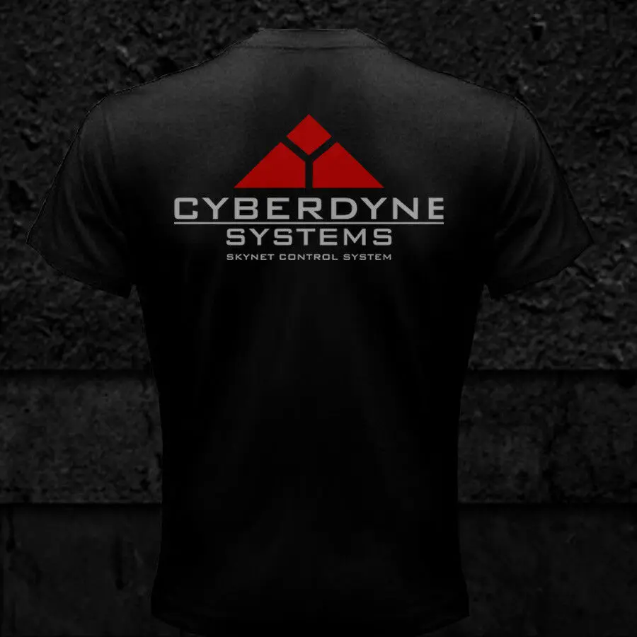 Терминатор футболка cyberdyne Systems Skynet Управление Системы спереди Двусторонняя Новая мода Для мужчин короткий рукав принт крутая футболка