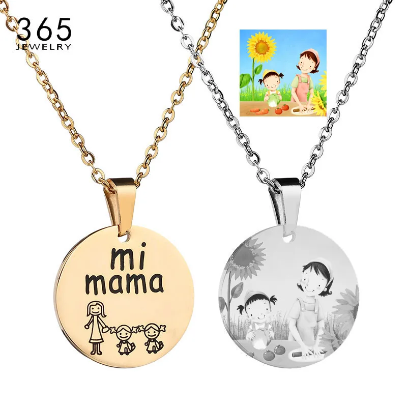 Горячая Распродажа ожерелье с подвеской Mi Mama персонализированное семейное для