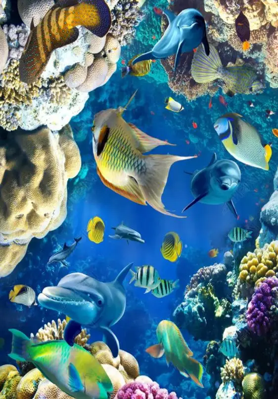 Самоклеящиеся 3D-обои Ocean World для пола обои гостиной спальни ванной детской
