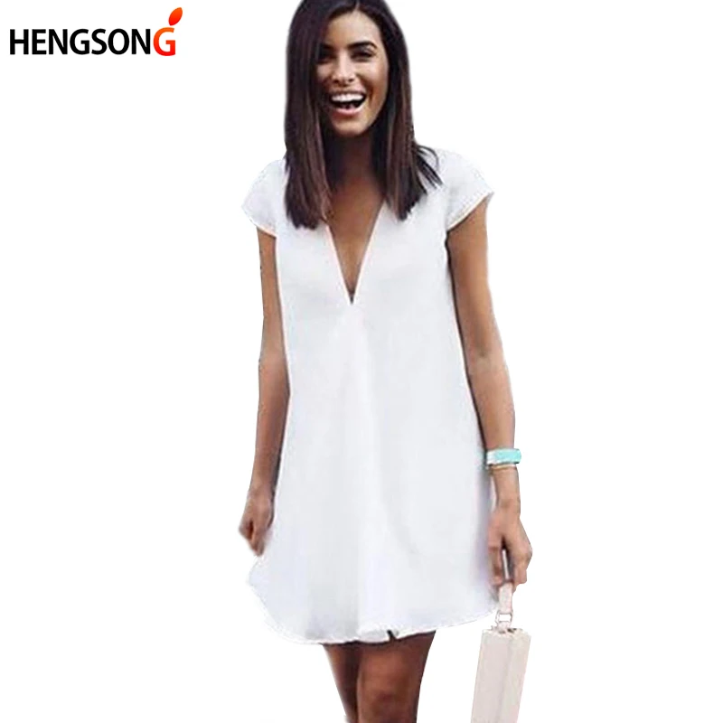 2017 летние платья Новые повседневные женские сексуальные вечерние шифоновые с