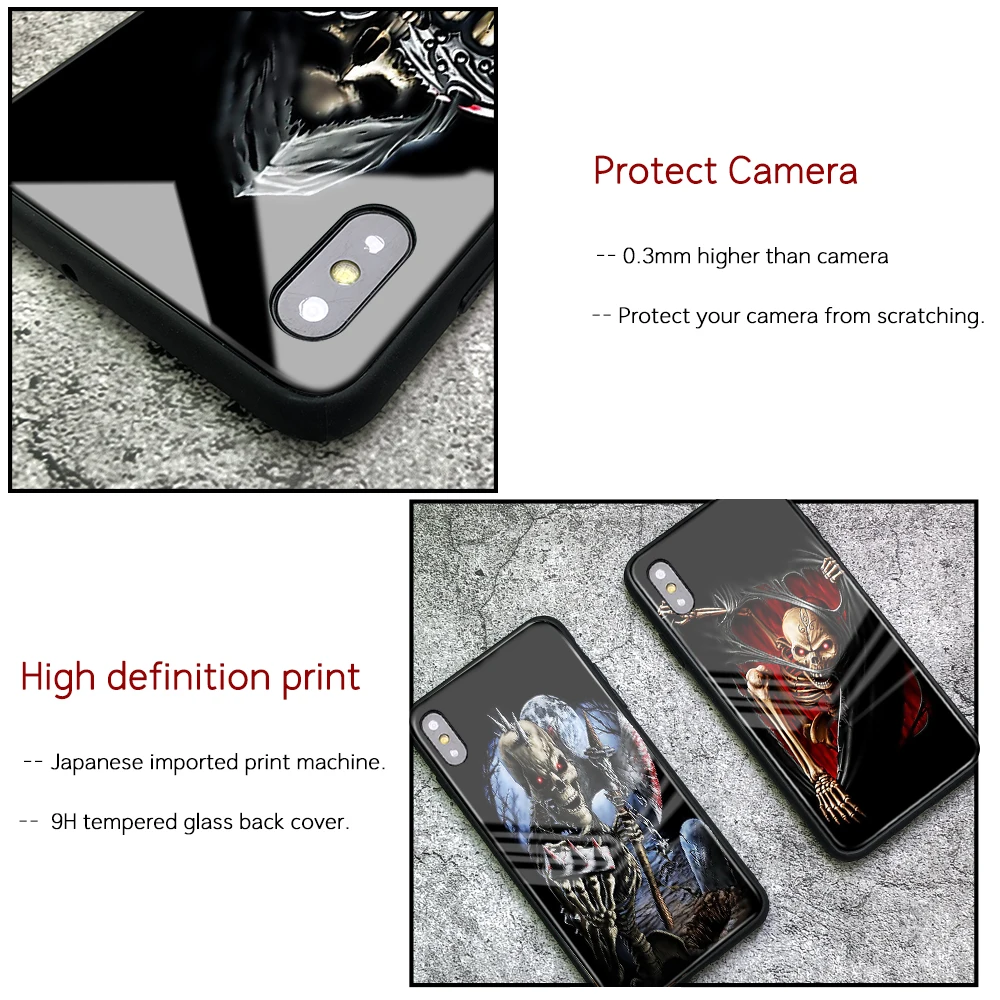 FinderCase чехол для iPhone 7 стеклянный крутой череп узорная твердая задняя крышка 6 6S 8