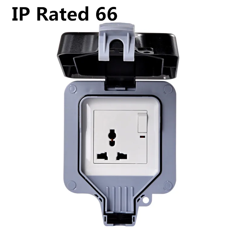 Водонепроницаемая уличная настенная розетка IP66 10 А универсальные отверстия