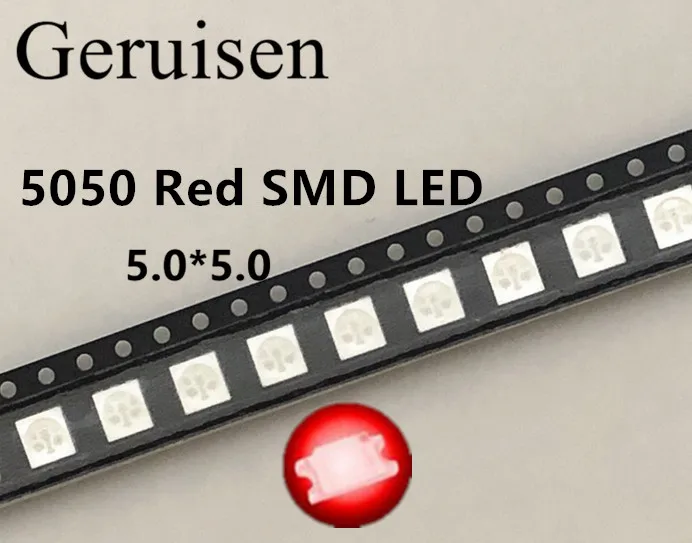 4000 шт./лот поверхностное крепление новые настоящие 5050 красные Smd Plcc-6 3 чипы ультра