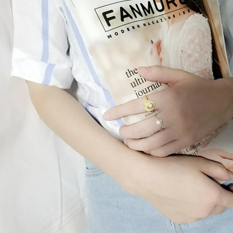 Набор ювелирных изделий [MeiBaPJ] "Персональная мода" с AAA цирконом из серебра S925: золотые серьги и колье с кольцом для женщин.