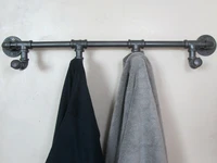 industrial retro urban rustic iron pipe wall mounted towel hook rail coat rack home bedroom restroom bathroom decor